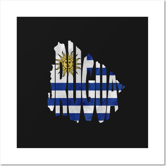 Uruguay Typo Map Wall Art by inspirowl